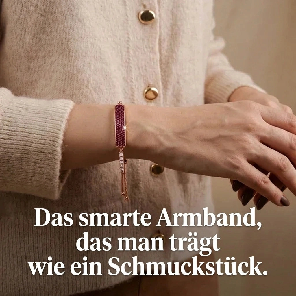 [DE] Das Tetra-Armband in Roségold Karmin am Handgelenk