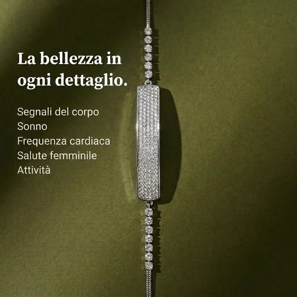 [IT] Dettaglio del pavé di cristalli del bracciale Tetra argento