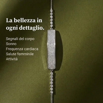 [IT] Dettaglio del pavé di cristalli del bracciale Tetra argento