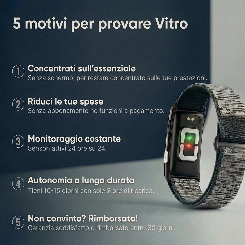 5 motivi per provare il Vitro: senza schermo, senza abbonamento, sensori attivi 24 ore su 24, autonomia 10-15 giorni [IT]