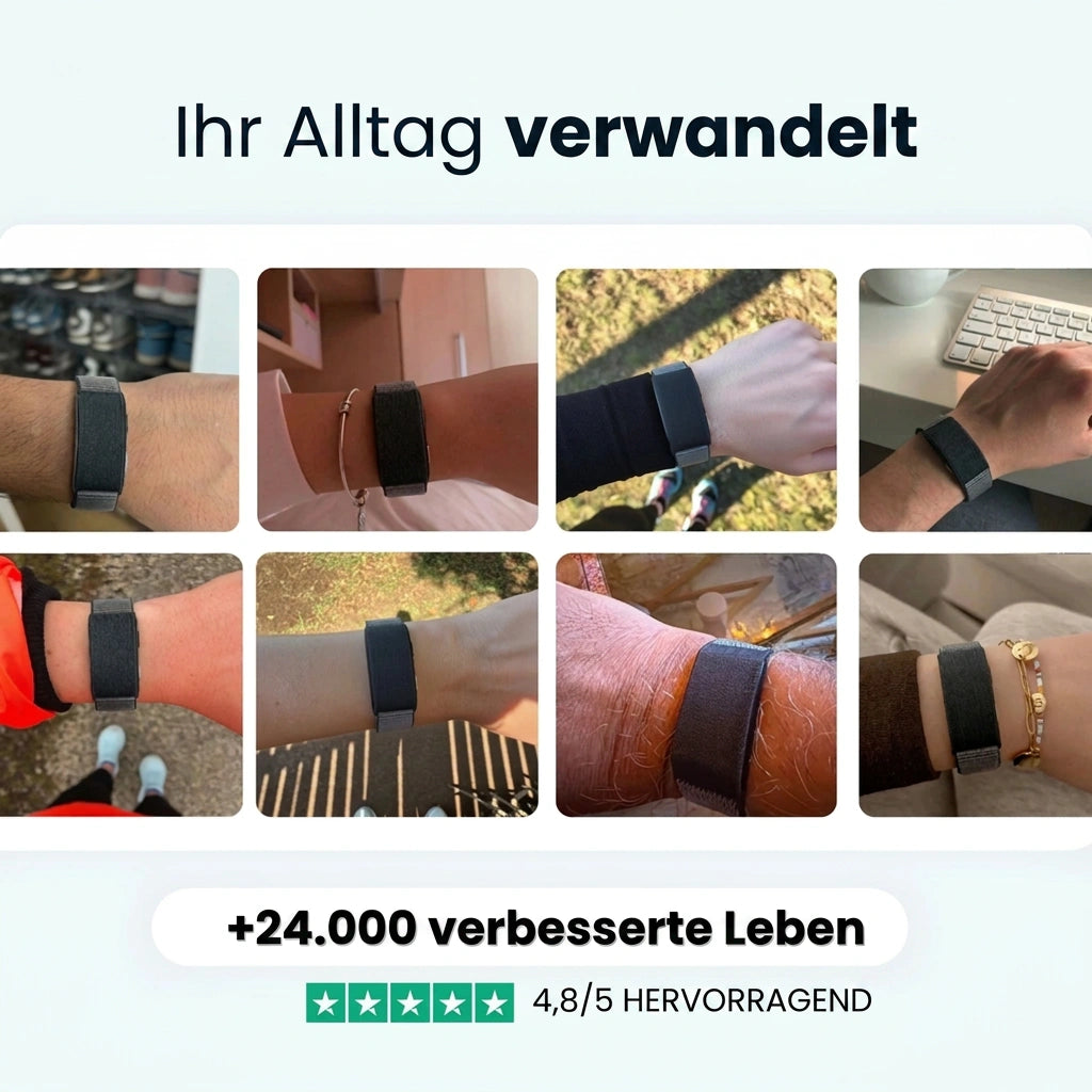 Fitmo Kunden tragen das Vitro im Alltag, Bewertung 4,8 von 5 auf Trustpilot [DE]